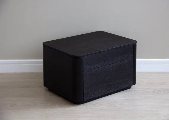 Тумба прикроватная Tammi 2 ящика ширина 60 см (черный)