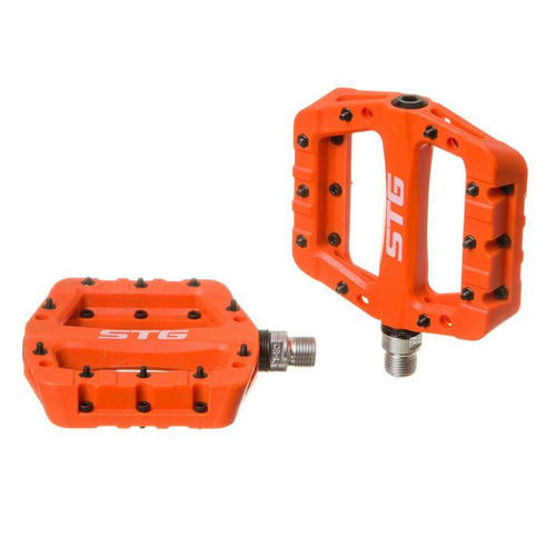 Педали STG BC-PD227 пластик, на промподшип. Оранжевые
