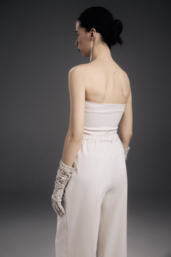 Брюки в пижамном стиле, сияющий беж