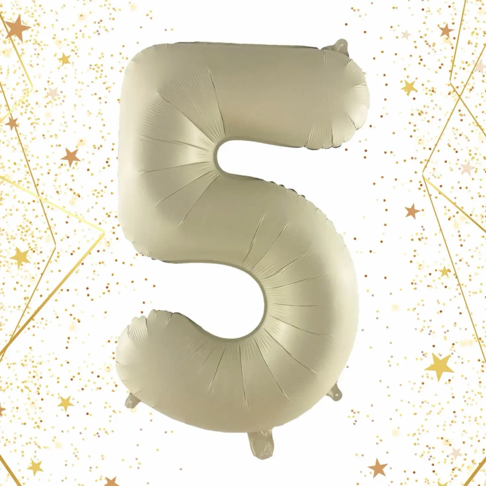 Шар фольгированный 32'/81см «Цифра «5» (молочный)