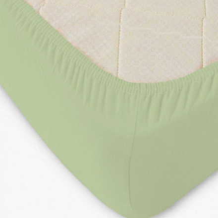 Простыня трикотажная на резинке "IS. ФИСТАШКОВАЯ", борт 20 см, 100% хлопок, Россия.