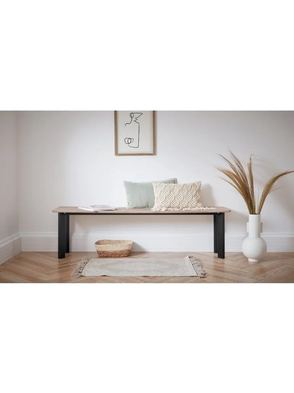 Скамейка в прихожую Виби из массива дуба, 164х38 см