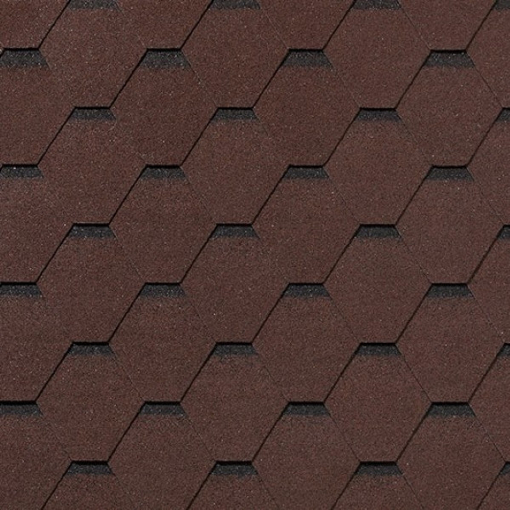 Черепица гибкая Roofshield Фемили Лайт Стандарт FL-S-2 коричневая с оттенением