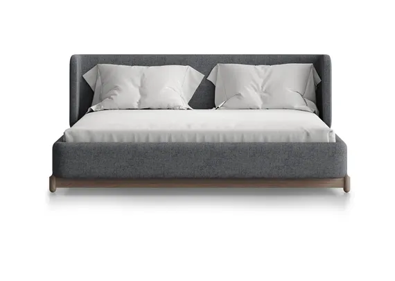 Кровать Basic спальное место 160*200 см (серый, рогожка)