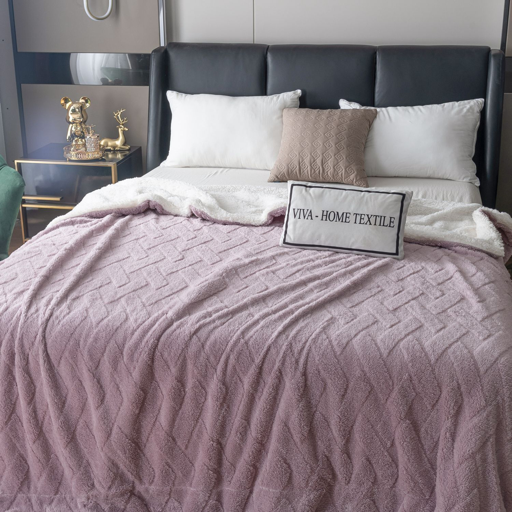 Плед СИТРЕЙД Fluffy, 150х200 см, бамбуковая микрофибра, белый, серый