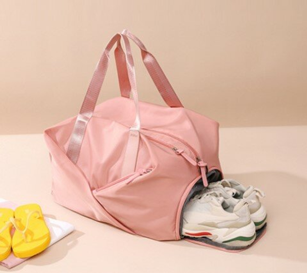 Сумка спортивная дорожная, розовая 43*26*30см