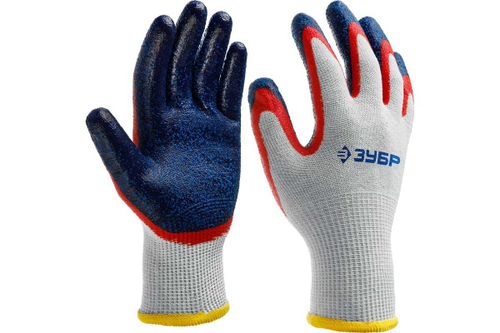 Перчатки с двойным нитриловым обливом ЗУБР Захват-2, размер S-M 11454-S
