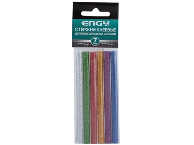 Стержни клеевые цветные, с блестками, 7*100мм 6шт