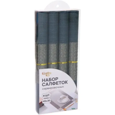 Набор салфеток на стол 30*45см 4шт «Греческий узор» синий