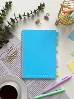 НОВИНКА! Тетрадь  А5 80 л. Pastel Collection Blue, с пластиковой обложкой, на металлическом гребне
