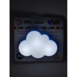 Ночник - светильник светодиодный ЭРА NN-605-LS-W в розетку с датчиком освещенности белый