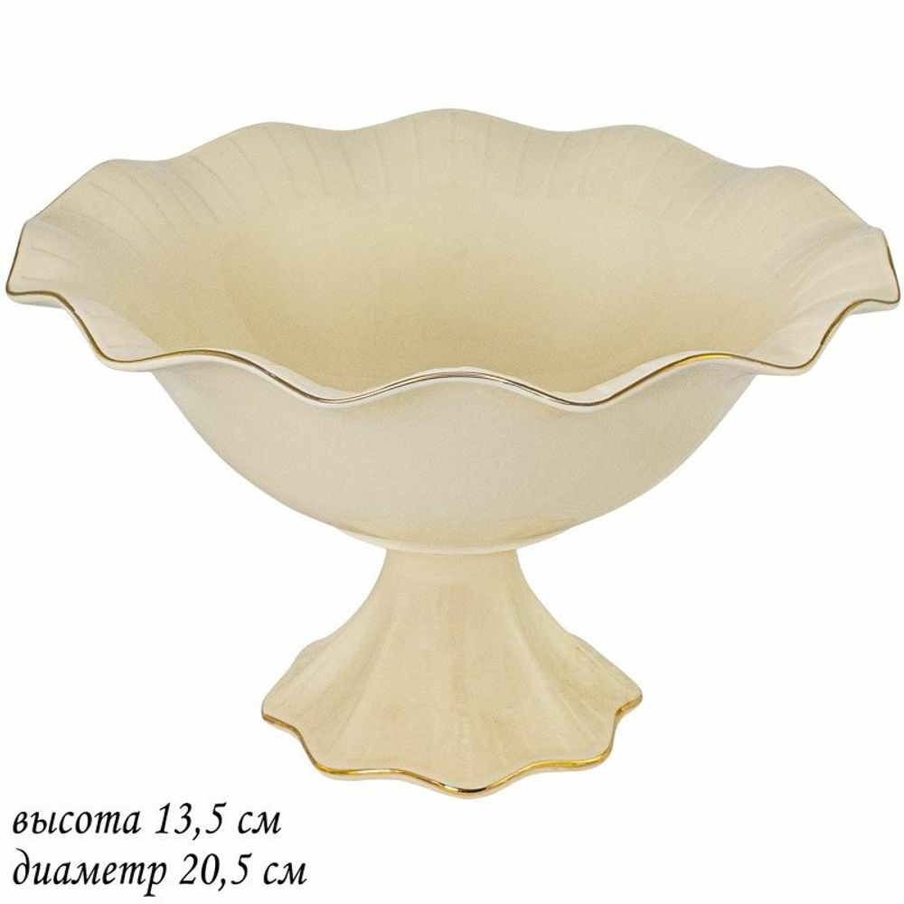 Lenardi 205-146 Конфетница на ножке 20,5 см MARZIPAN в под.уп.(х12)Фарфор