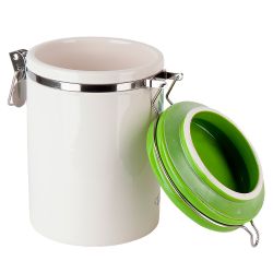 Банка для сыпучих продуктов (клипс) " " 14*10*15см. v=630мл. (керамика)