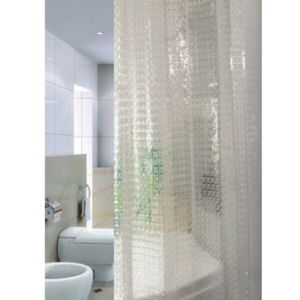 Штора для ванной комнаты ZALEL рисунок 3D 180*180 PVA 009 бежевая