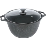 Кастрюля а/пр литая 4,0л стекл/кр Темный мрамор ТМ KUKMARA