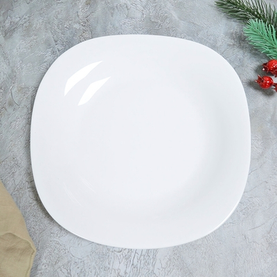 Тарелка мелкая 22,5см Square soft Без деколи (квадрат.) (99258)