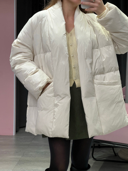 Пуховик Жасмин молочный