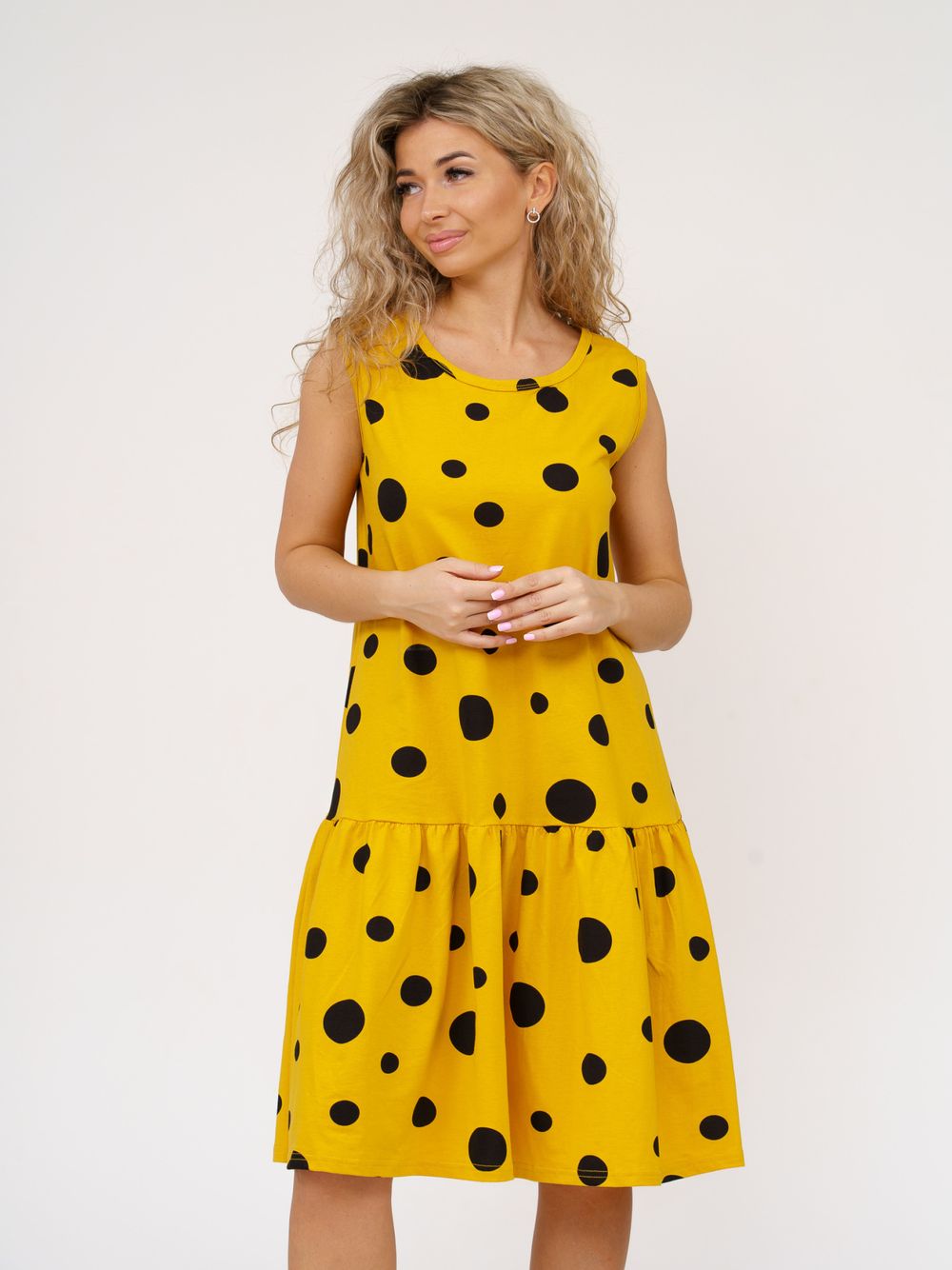 914 Сарафан "Горох/горчица" SveTekst (Акция)