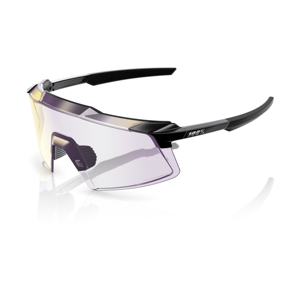 Спортивные очки 100% AEROCRAFT Gloss Black - Purple Mirror Photochromic Lens