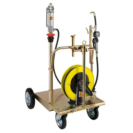 Передвижной комплект для раздачи масла из бочек 180-220 кг, насос 3:1, 20 л/мин, усиленная тележка, катушка 10 м., ECODORA (Италия)