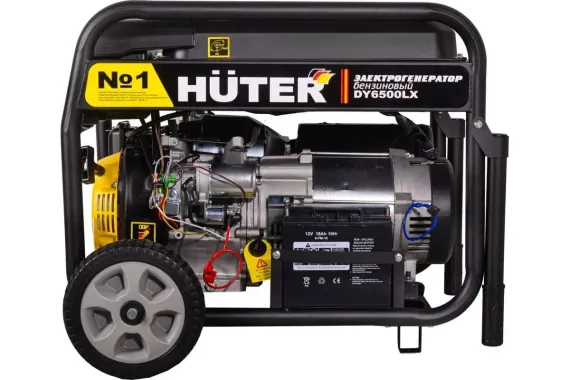 Бензиновый генератор HUTER DY6500LX с колесами