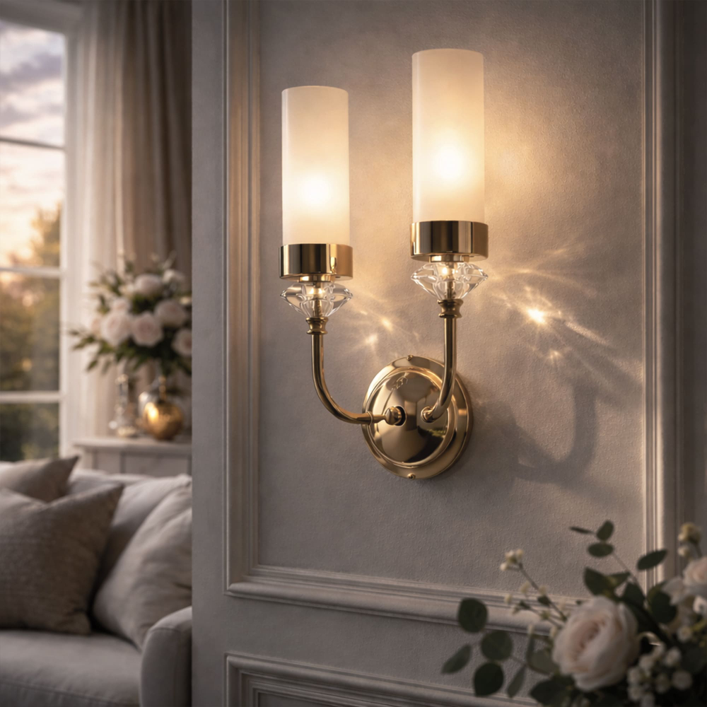 SL1402.251.02 Светильник настенный ST-Luce Латунь/Прозрачный E14*2 40W ЭЛЕГРА