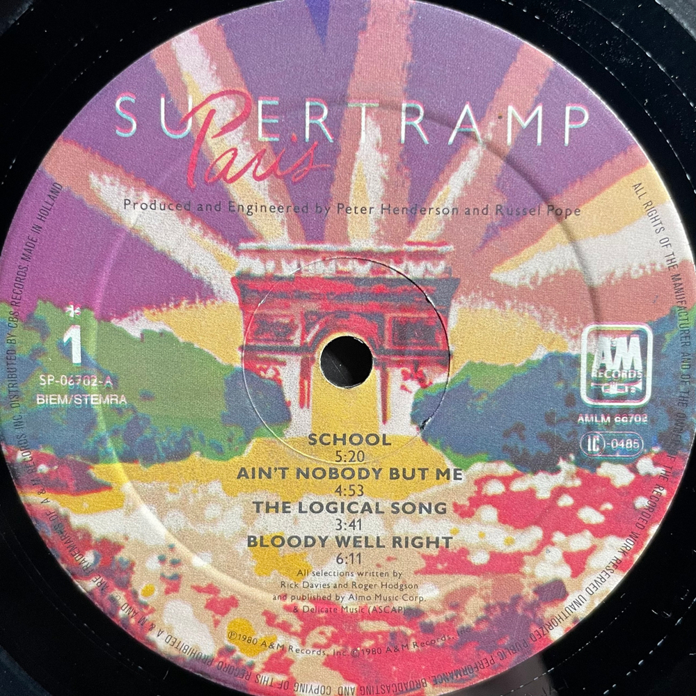 Supertramp - Paris 2LP (Европа 1980г.)