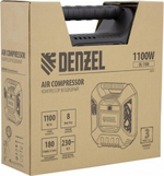 Компрессор поршневой безмасляный Denzel DL1100 с набором аксессуаров 58005