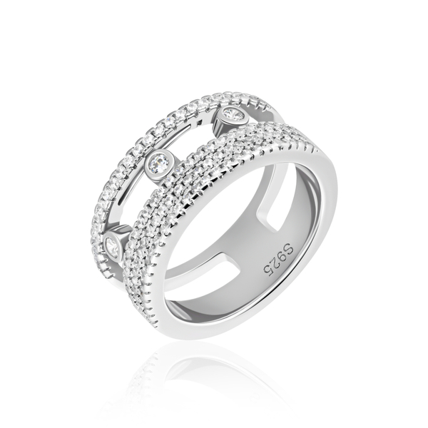 Кольцо с цирконами