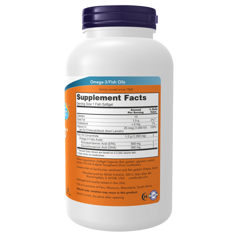 Now Foods Ultra Omega 3-D 180 softgels , Омега 3 + Витамин Д3