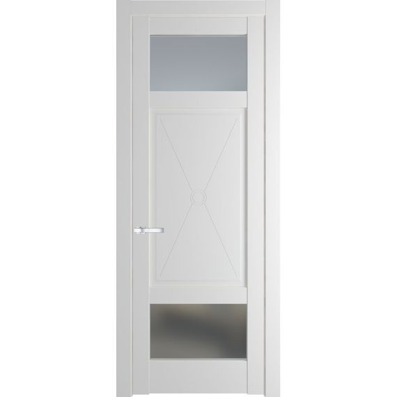 Межкомнатная дверь эмаль Profil Doors 1.3.2PM крем вайт остеклённая