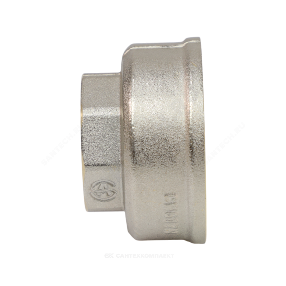 Муфта латунь никель переходная Ду 25х20 (1"х3/4") ВР/ВР 9019 ГОСТ 32585-2013 Aquasfera 9019-03
