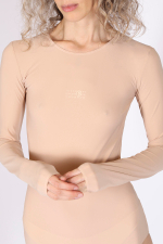 MM6 MAISON MARGIELA БОДИ С ДЛИННЫМ РУКАВОМ БЕЖЕВЫЙ