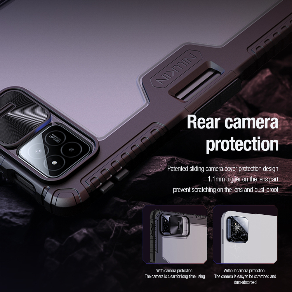 Чехол книжка синего цвета от Nillkin для Xiaomi Pad 7 и 7 Pro, серия Bumper Pro Case-Multi Angle Folding Style, многофункциональный складной стиль