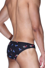 Черные слипы с принтом в виде колпаков (Размер: XL) (Цвет: черный)