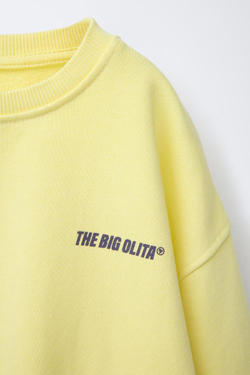 ZARA ТОЛСТОВКА С ПРИНТОМ И НАДПИСЬЮ, ЖЕЛТЫЙ