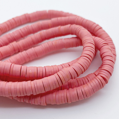 Бусина-диск, цвет темно-розовый , размер 6 мм, цена за нить 40 см