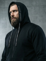 Толстовка с капюшоном и карманом на молнии мужская LEGENDA Георгий Победоносец черная