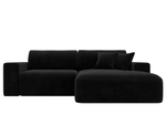 Диван угловой Лига-036 НПБ Классик правый угол ВЕЛЮР Черный