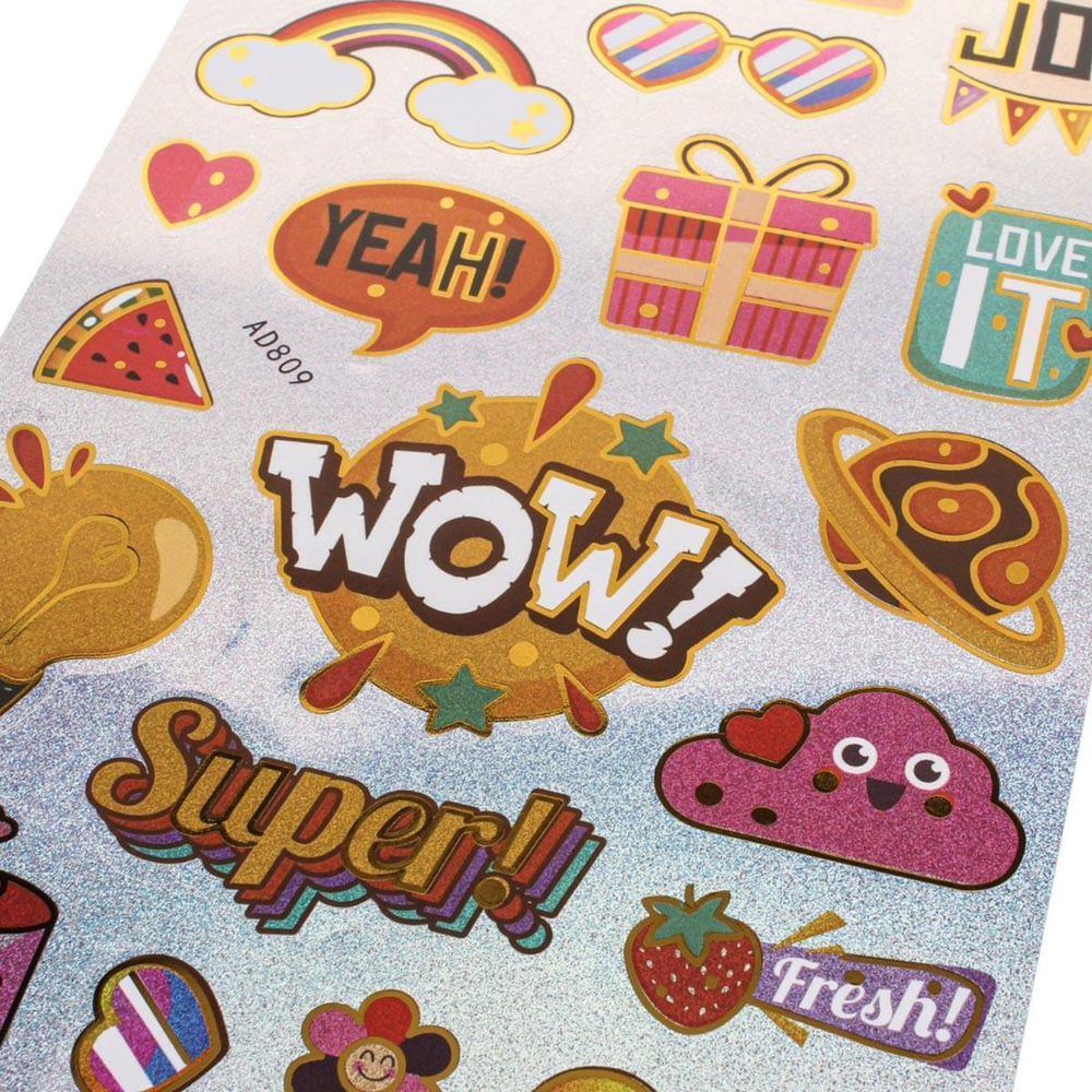 Наклейки с голографическим эффектом "Snack" 30*15см.