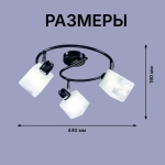 Светильник потолочный, спот РОССВЕТ РС21344 BK+CR/3C, 3*E14 60 Вт