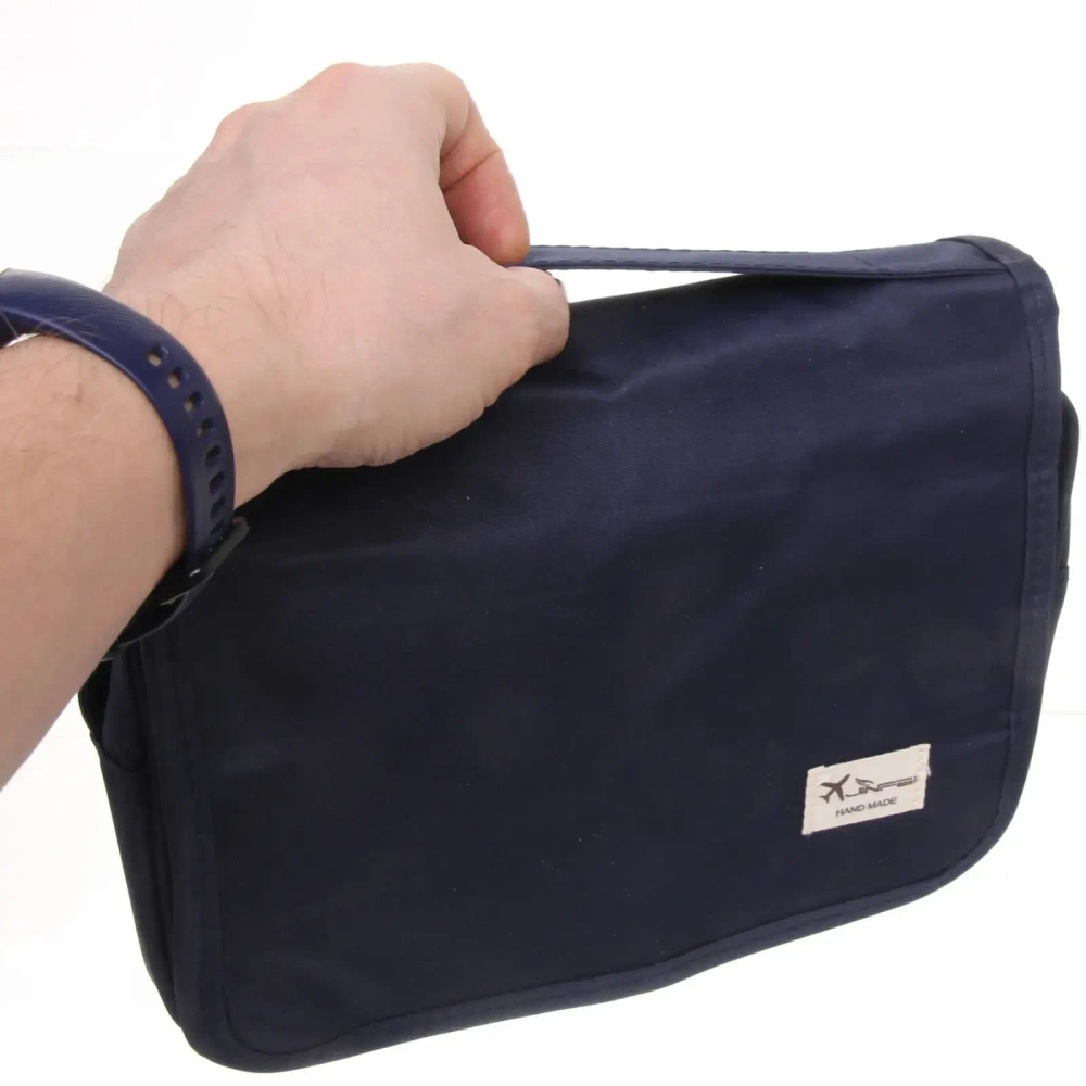 Косметичка - органайзер «Classic», цвет синий, в склад. виде 20*24*9, в расклад. виде 42*24*9см (несессер)