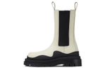Bottega Veneta Tire Chelsea Leather Crew Chelsea Boots 5.5cm Women"s White