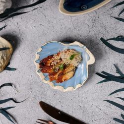 Блюдо для подачи 13*12,5 см h3 см Shell Northern Blue Frutti di Mare P.L. [1]