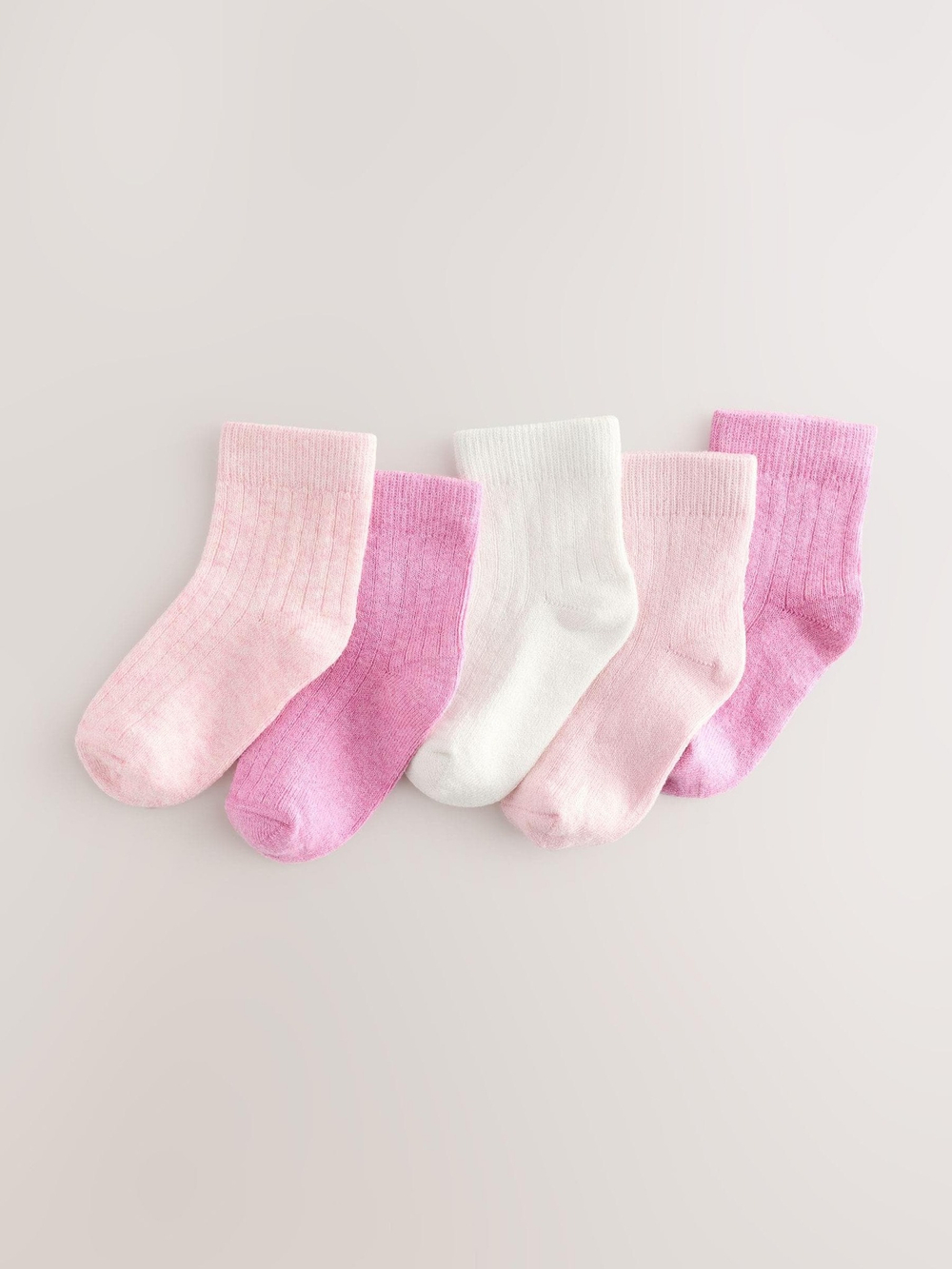 Носки для малышей Next E45-065, 5 шт., Белый, Розовый