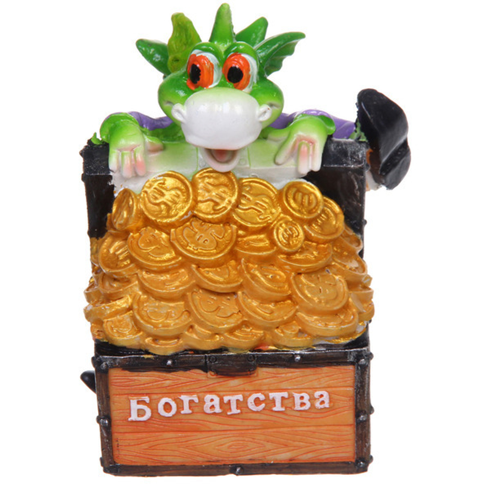 Фигурка «Дракон с кучей золота» 8,8*6,5*11 см, микс