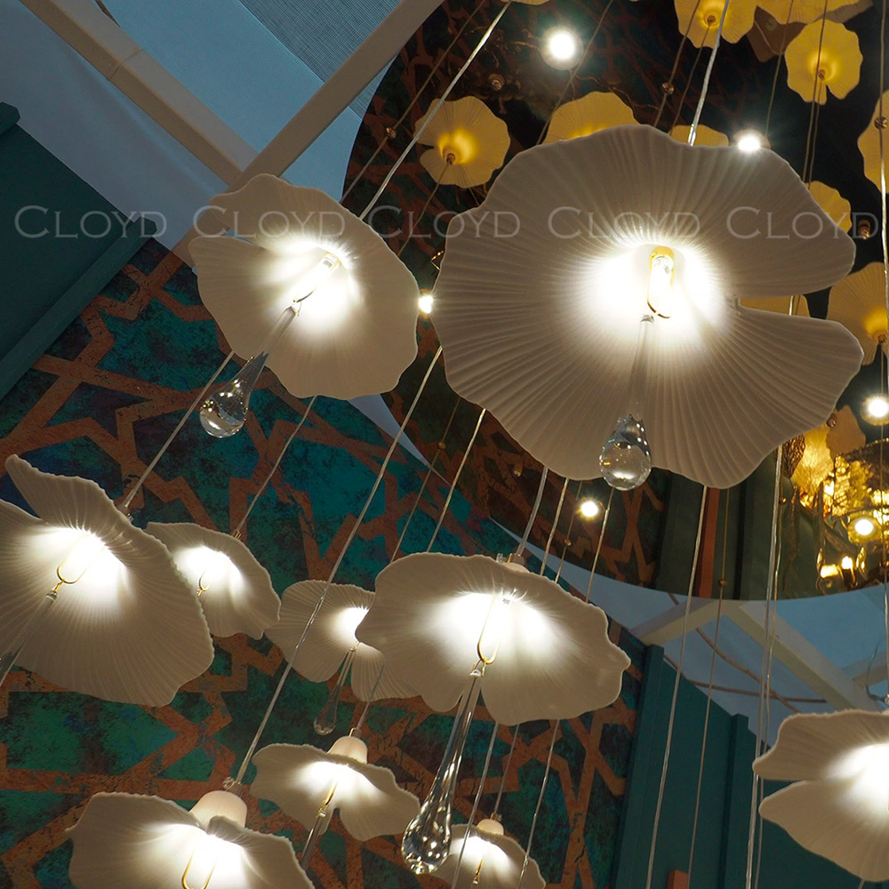 Люстра Cloyd SHANGRILA C33 / выс. 120 см - керамика - золото (арт.11334)