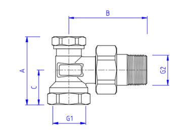 Клапан регулирующий Valtec 3/4" угловой арт. VT.019.N.05 для радиаторов