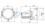 Билед модули Aozoom A3+ 2024 Original, 3.0 дюйма, 35w, 9-16v, крепление 3R, драйвер встроенный (комплект, 2шт)