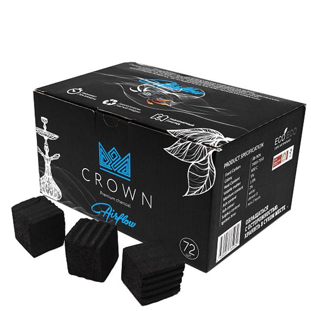 Уголь Кокосовый 25мм - Crown Airflow 72шт